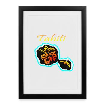 TAHITI - Affiche encadrée (27 × 37 cm) - noir - Devant