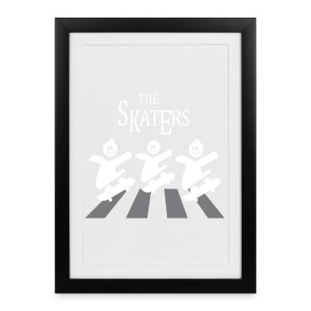 L’équipage des patineurs - Affiche encadrée (27 × 37 cm) - noir - Devant