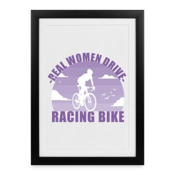 Vélo Route Vélo Sport Cyclisme Cadeau - Affiche encadrée (27 × 37 cm) - noir - Devant
