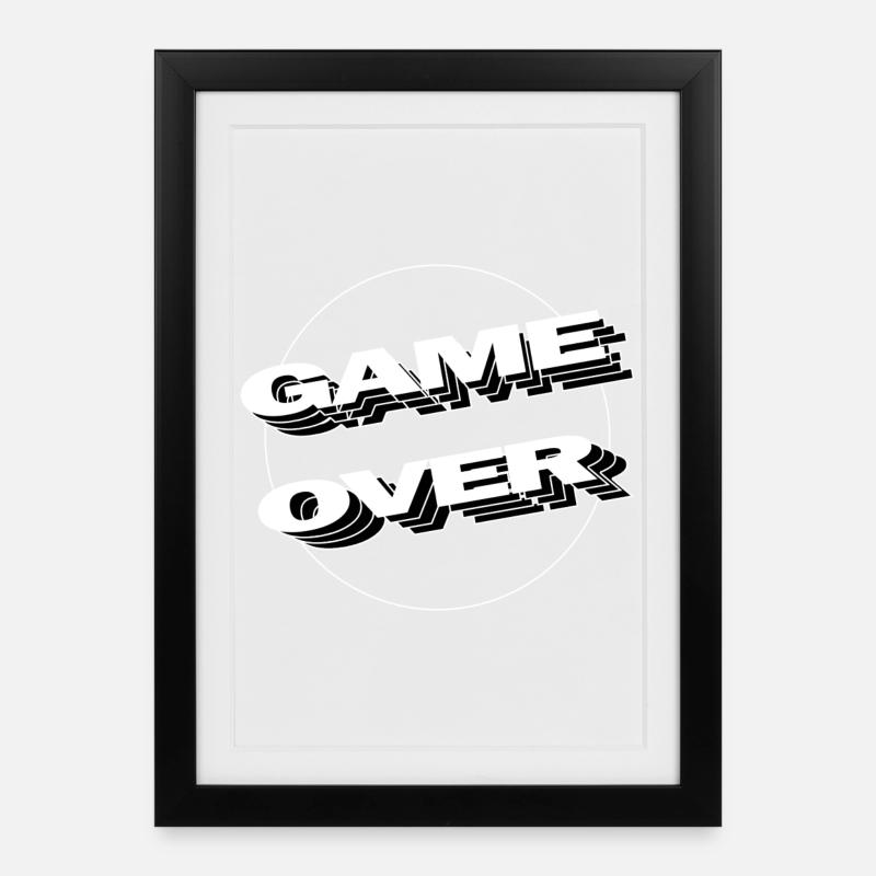 GAME OVER - Gerahmtes Poster (27 × 37 cm) - Schwarz