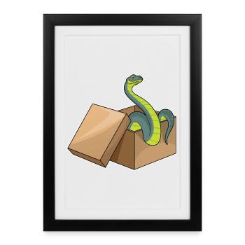 Snake Cardboard - Framed poster (27 × 37 cm) - black - Front