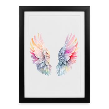 Ailes d'Ange Arc-en-ciel Angelwings - Affiche encadrée (27 × 37 cm) - noir - Devant