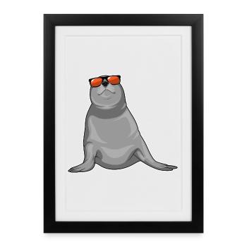 Lunettes de soleil Seal - Affiche encadrée (27 × 37 cm) - noir - Devant