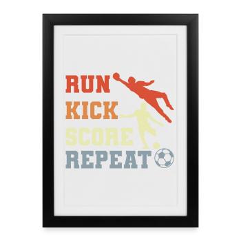 Routine de joueur de football - Affiche encadrée (27 × 37 cm) - noir - Devant