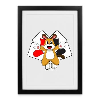 Dog Poker Cartes de poker - Affiche encadrée (27 × 37 cm) - noir - Devant