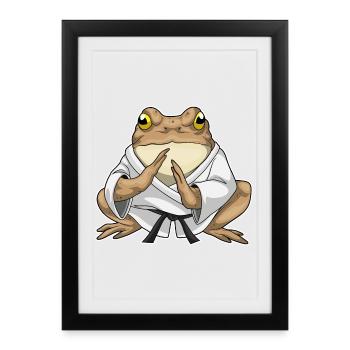 Arts martiaux de karaté grenouille - Affiche encadrée (27 × 37 cm) - noir - Devant