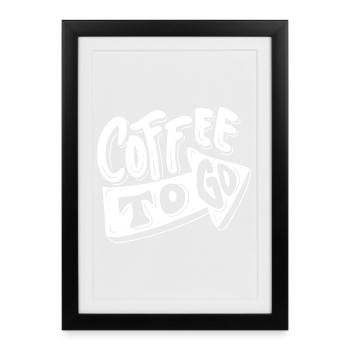 café, j'aime le café, pause café - Affiche encadrée (27 × 37 cm) - noir - Devant