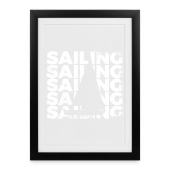 Voilier - Affiche encadrée (27 × 37 cm) - noir - Devant