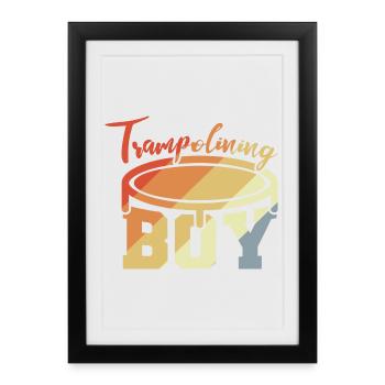 Trampoline Boy - Framed poster (27 × 37 cm) - black - Front
