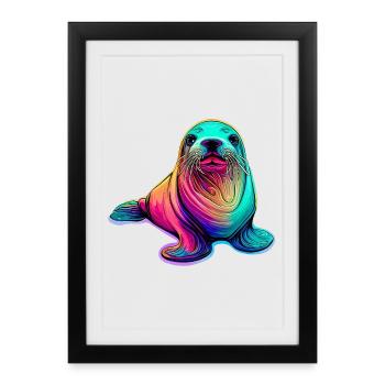 Seal - Framed poster (27 × 37 cm) - black - Front
