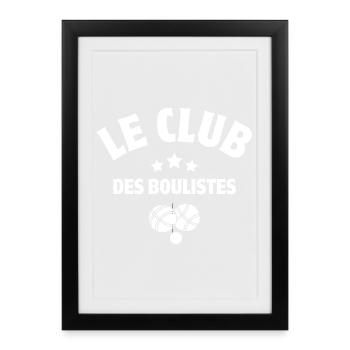 club de pétanque, bouliste, pétanqueur - Affiche encadrée (27 × 37 cm) - noir - Devant