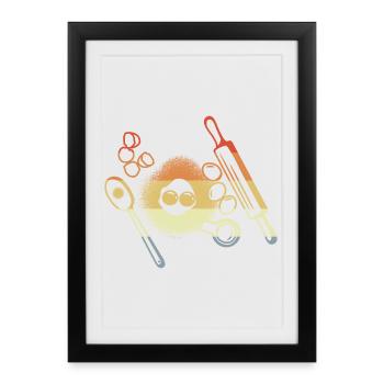 Ingrédients de cuisson Look vintage - Affiche encadrée (27 × 37 cm) - noir - Devant