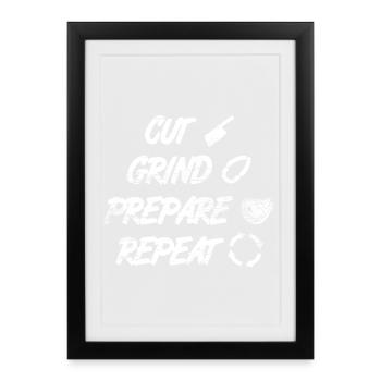Cutting, grinding, preparing - Framed poster (27 × 37 cm) - black - Front