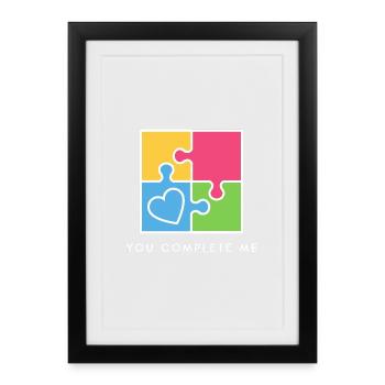 You Complete Me True Love Valentine's Day - Framed poster (27 × 37 cm) - black - Front
