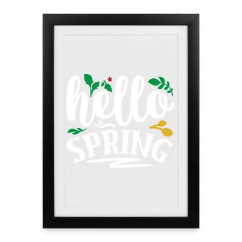 Hello Spring - Framed poster (27 × 37 cm) - black - Front