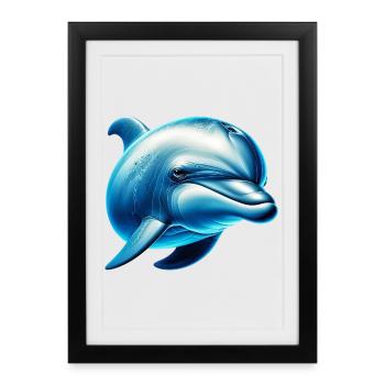 Dolphin - Framed poster (27 × 37 cm) - black - Front