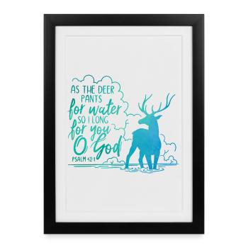 Comme le cerf halète pour l’eau - Affiche encadrée (27 × 37 cm) - noir - Devant