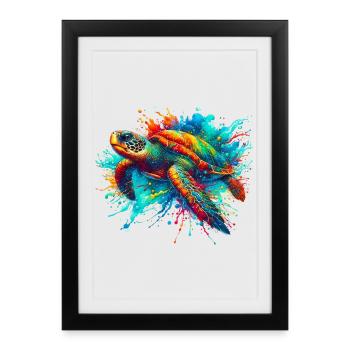 Tortue - Affiche encadrée (27 × 37 cm) - noir - Devant