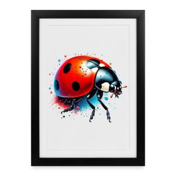 Coccinelle - Affiche encadrée (27 × 37 cm) - noir - Devant