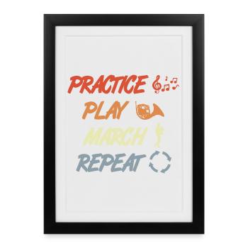 Motivation du cor français - Affiche encadrée (27 × 37 cm) - noir - Devant