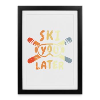 Skier Joke - Framed poster (27 × 37 cm) - black - Front