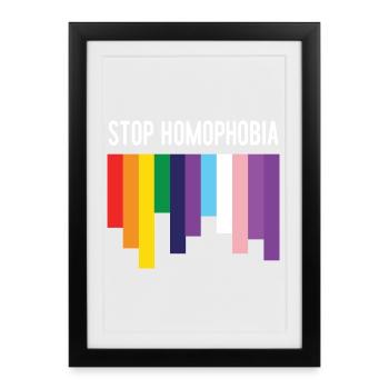 LGBT Pride Month - Stop Homophobia - Framed poster (27 × 37 cm) - black - Front