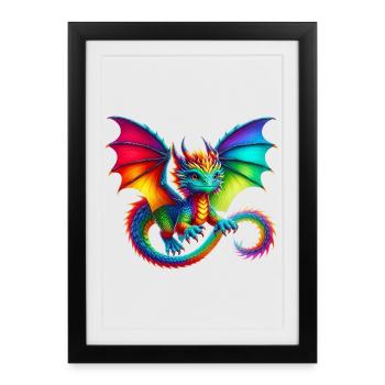 Dragon - Affiche encadrée (27 × 37 cm) - noir - Devant