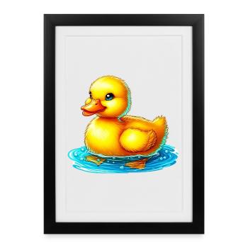 Caneton Canard Canard Canard - Affiche encadrée (27 × 37 cm) - noir - Devant