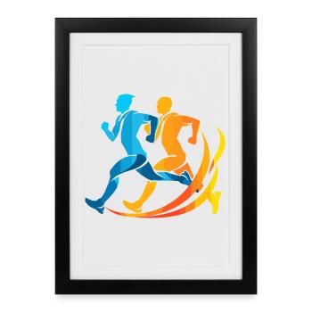 Look de bande dessinée de jogging - Affiche encadrée (27 × 37 cm) - noir - Devant