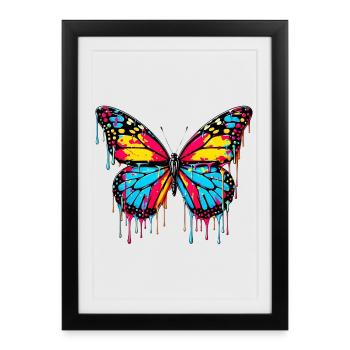 Papillon - Affiche encadrée (27 × 37 cm) - noir - Devant