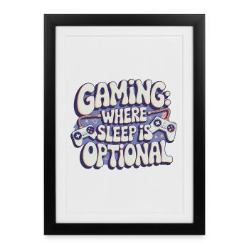JEUX : OÙ LE SOMMEIL EST FACULTATIF - Affiche encadrée (27 × 37 cm) - noir - Devant
