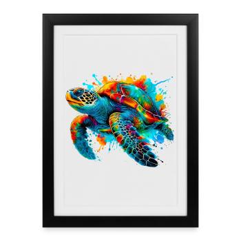 Turtle - Framed poster (27 × 37 cm) - black - Front