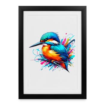 Kingfisher - Framed poster (27 × 37 cm) - black - Front