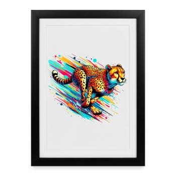 Guépard - Affiche encadrée (27 × 37 cm) - noir - Devant