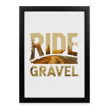 Balade Gravel Sunset - Affiche encadrée (27 × 37 cm) - noir - Devant