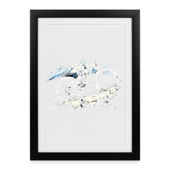 Illustration de VTT - Affiche encadrée (27 × 37 cm) - noir - Devant