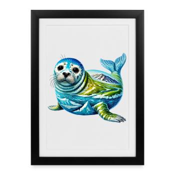 Seal - Framed poster (27 × 37 cm) - black - Front
