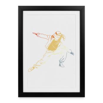 Vintage Breakdancer - Affiche encadrée (27 × 37 cm) - noir - Devant