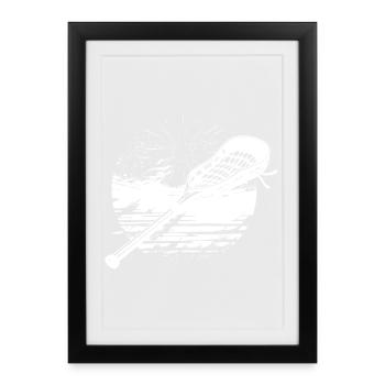 Lacrosse Stick Graphic - Framed poster (27 × 37 cm) - black - Front