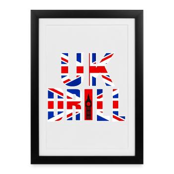 UK DRILL - Affiche encadrée (27 × 37 cm) - noir - Devant