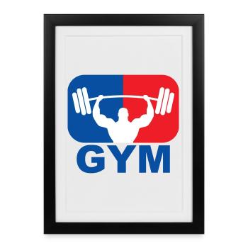 GYM Musculation Poids - Affiche encadrée (27 × 37 cm) - noir - Devant