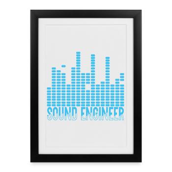 Audio Engineer's Wave Design - Framed poster (27 × 37 cm) - black - Front