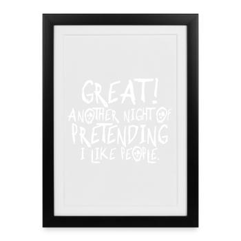 Lustiges introvertiertes Halloween-Geschenk - Gerahmtes Poster (27 × 37 cm) - Schwarz - Vorne