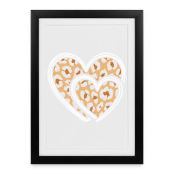 Heart with leopard print - Framed poster (27 × 37 cm) - black - Front