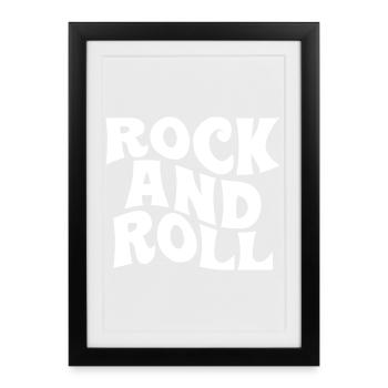 Conception typographique rock and roll audacieuse - Affiche encadrée (27 × 37 cm) - noir - Devant