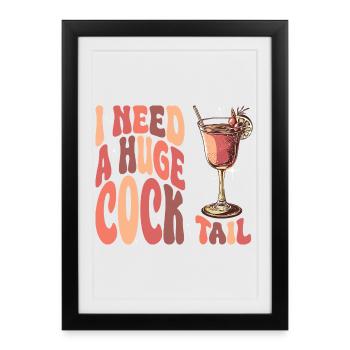 I need a cocktail word game adults - Framed poster (27 × 37 cm) - black - Front