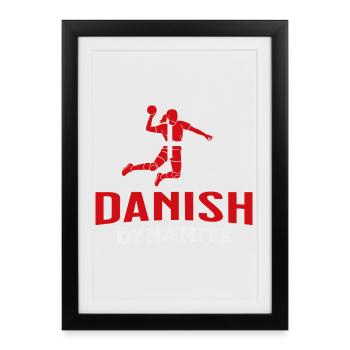 Handball World Cup 2025 Danemark Fan Sweat à capuche - Affiche encadrée (27 × 37 cm) - noir - Devant