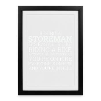 Storeman à vélo - Affiche encadrée (27 × 37 cm) - noir - Devant