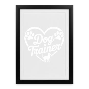 Dresseur de chiens Dressage de chiens - Affiche encadrée (27 × 37 cm) - noir - Devant