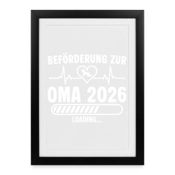 Promotion aux invitations de grand-mère 2026 - Affiche encadrée (27 × 37 cm) - noir - Devant